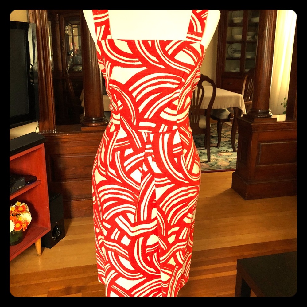 Banana Republic Red Retro Dress Size 10